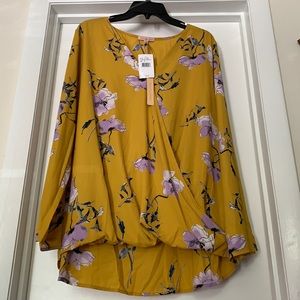 Yellow Wrap Blouse